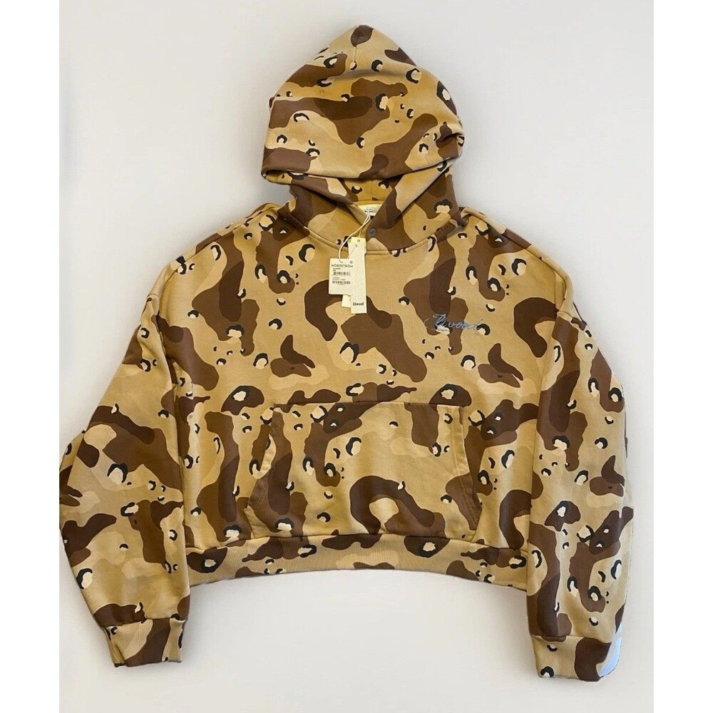 Elwood Rectangle Hoodie Desert Camo Mens XL Oversized Boxy NWT 100% Cotton